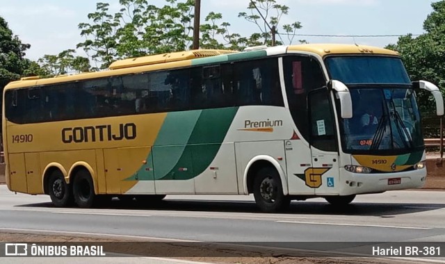 Empresa Gontijo de Transportes 14910 na cidade de Betim, Minas Gerais, Brasil, por Hariel BR-381. ID da foto: 10553905.