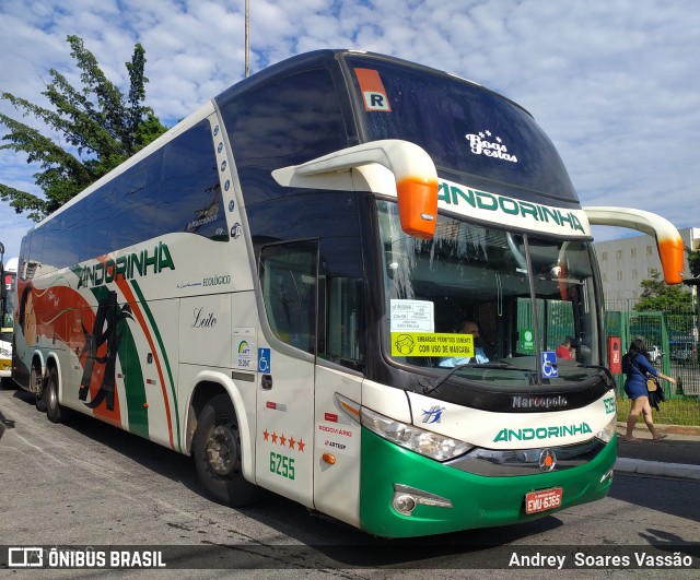 Empresa de Transportes Andorinha 6255 na cidade de São Paulo, São Paulo, Brasil, por Andrey  Soares Vassão. ID da foto: 10553757.