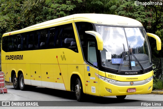 Viação Itapemirim 60011 na cidade de São Paulo, São Paulo, Brasil, por Filipe Lima. Número da foto: #10554985.
