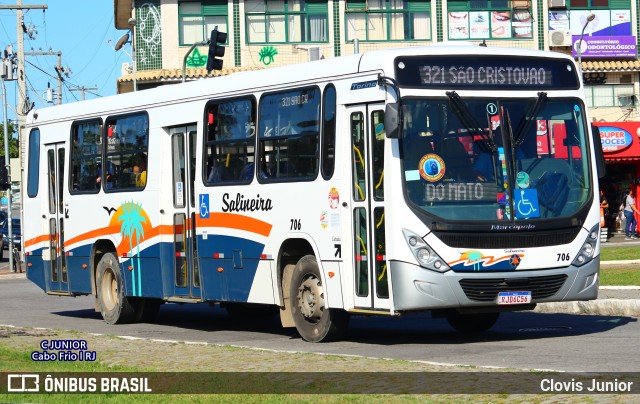Auto Viação Salineira 706 na cidade de Cabo Frio, Rio de Janeiro, Brasil, por Clovis Junior. ID da foto: 10557222.