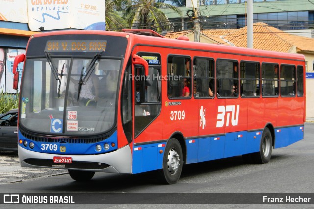 BTU - Bahia Transportes Urbanos 3709 na cidade de Salvador, Bahia, Brasil, por Franz Hecher. Número da foto: #10651644.