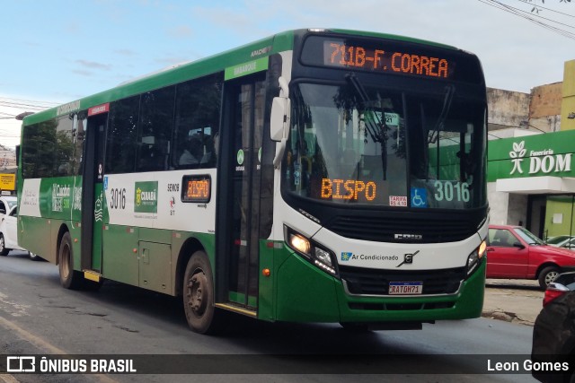 Expresso Caribus Transportes 3016 na cidade de Cuiabá, Mato Grosso, Brasil, por Leon Gomes. ID da foto: 10650246.