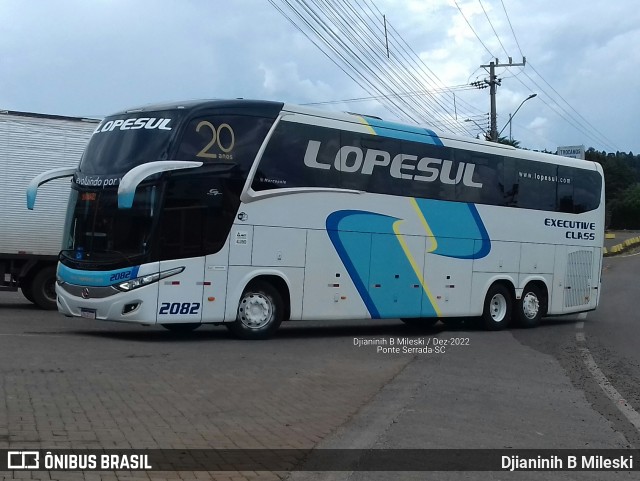 LopeSul Transportes - Lopes e Oliveira Transportes e Turismo - Lopes Sul 2082 na cidade de Ponte Serrada, Santa Catarina, Brasil, por Djianinih B Mileski. Número da foto: #10651366.