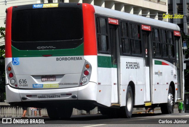 Borborema Imperial Transportes 616 na cidade de Recife, Pernambuco, Brasil, por Carlos Júnior. ID da foto: 10655459.