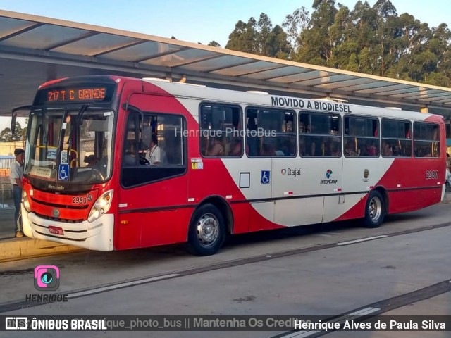 Itajaí Transportes Coletivos 2980 na cidade de Campinas, São Paulo, Brasil, por Henrique Alves de Paula Silva. ID da foto: 10655868.