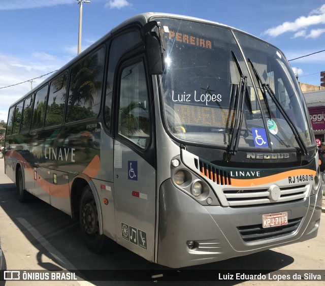 Linave Transportes RJ 146.076 na cidade de Três Rios, Rio de Janeiro, Brasil, por Luiz Eduardo Lopes da Silva. ID da foto: 10659291.