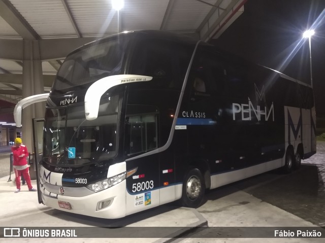 Empresa de Ônibus Nossa Senhora da Penha 58003 na cidade de Guaratinguetá, São Paulo, Brasil, por Fábio Paixão. ID da foto: 10656333.