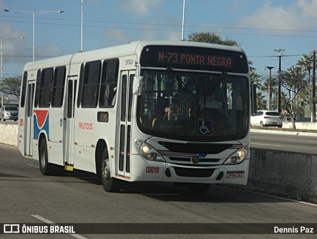 Reunidas Transportes Urbanos 08018 na cidade de Natal, Rio Grande do Norte, Brasil, por Dennis Paz. Número da foto: #10657007.