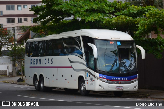 Reunidas Transportes Coletivos 34804 na cidade de Joinville, Santa Catarina, Brasil, por Diogo Luciano. ID da foto: 10661767.