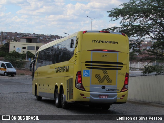 Viação Itapemirim 60751 na cidade de Caruaru, Pernambuco, Brasil, por Lenilson da Silva Pessoa. Número da foto: #10660689.