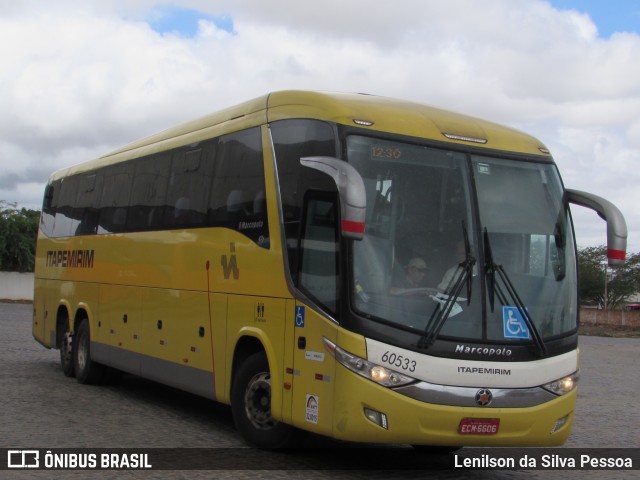 Viação Itapemirim 60533 na cidade de Caruaru, Pernambuco, Brasil, por Lenilson da Silva Pessoa. Número da foto: #10660646.