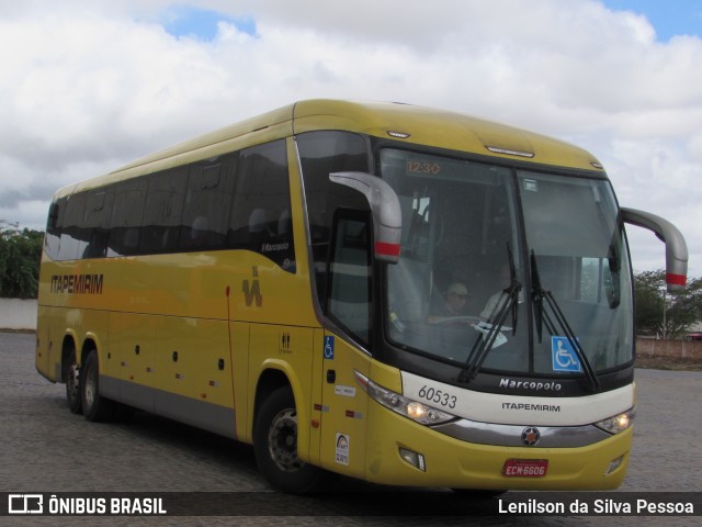 Viação Itapemirim 60533 na cidade de Caruaru, Pernambuco, Brasil, por Lenilson da Silva Pessoa. ID da foto: 10660646.