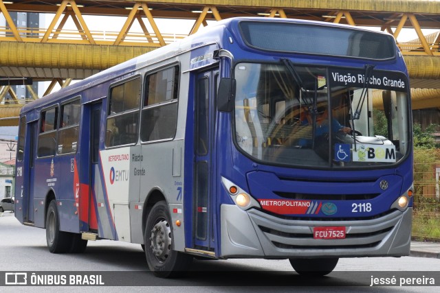 Viação Riacho Grande 2118 na cidade de São Paulo, São Paulo, Brasil, por jessé pereira. ID da foto: 10665091.