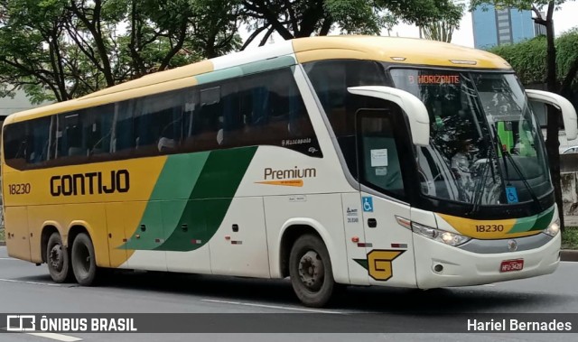 Empresa Gontijo de Transportes 18230 na cidade de Belo Horizonte, Minas Gerais, Brasil, por Hariel Bernades. ID da foto: 10663863.