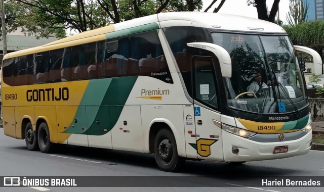 Empresa Gontijo de Transportes 18490 na cidade de Belo Horizonte, Minas Gerais, Brasil, por Hariel Bernades. ID da foto: 10664005.