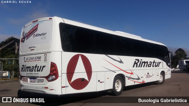 Rimatur Transportes 3920 na cidade de Curitiba, Paraná, Brasil, por Busologia Gabrielística. Número da foto: #10662366.
