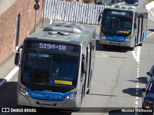 Viação Paratodos > São Jorge > Metropolitana São Paulo > Mobibrasil 6 3276 na cidade de São Paulo, São Paulo, Brasil, por Nicolas Matheusz. Número da foto: #10665530.