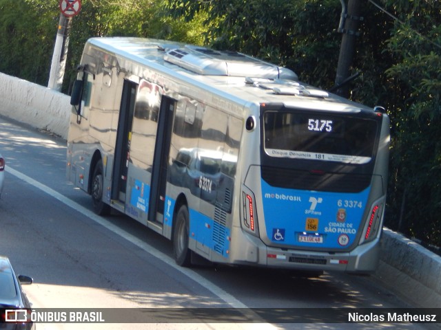 Viação Paratodos > São Jorge > Metropolitana São Paulo > Mobibrasil 6 3374 na cidade de São Paulo, São Paulo, Brasil, por Nicolas Matheusz. ID da foto: 10667418.