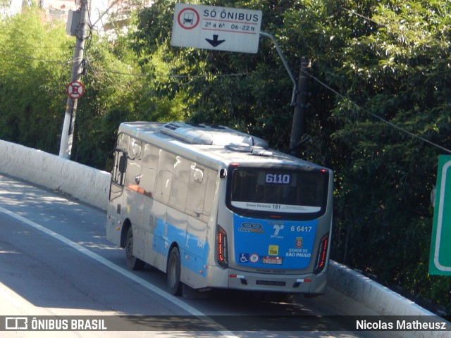 Transwolff Transportes e Turismo 6 6417 na cidade de São Paulo, São Paulo, Brasil, por Nicolas Matheusz. Número da foto: #10667403.