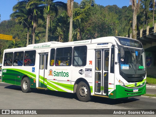 Viação Piracicabana Santos 4203 na cidade de Santos, São Paulo, Brasil, por Andrey  Soares Vassão. Número da foto: #10671099.