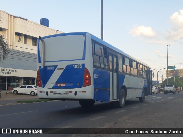 Transvida Transporte Coletivo 1835 na cidade de Ji-Paraná, Rondônia, Brasil, por Gian Lucas  Santana Zardo. Número da foto: #10669667.