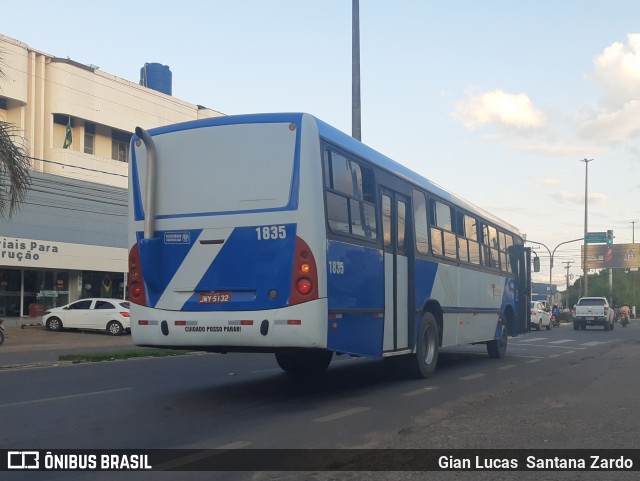 Transvida Transporte Coletivo 1835 na cidade de Ji-Paraná, Rondônia, Brasil, por Gian Lucas  Santana Zardo. ID da foto: 10669667.