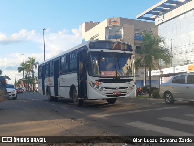 Transvida Transporte Coletivo 1843 na cidade de Ji-Paraná, Rondônia, Brasil, por Gian Lucas  Santana Zardo. Número da foto: #10669767.