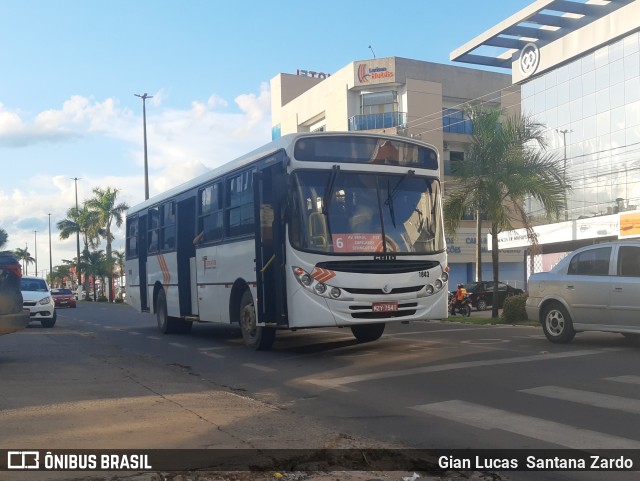 Transvida Transporte Coletivo 1843 na cidade de Ji-Paraná, Rondônia, Brasil, por Gian Lucas  Santana Zardo. ID da foto: 10669767.