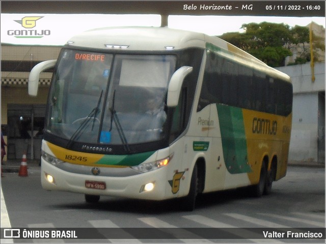 Empresa Gontijo de Transportes 18245 na cidade de Belo Horizonte, Minas Gerais, Brasil, por Valter Francisco. ID da foto: 10671076.