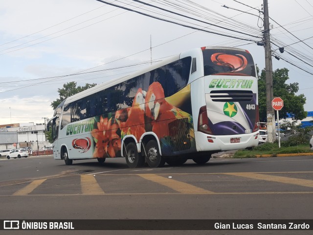 Eucatur - Empresa União Cascavel de Transportes e Turismo 4943 na cidade de Ji-Paraná, Rondônia, Brasil, por Gian Lucas  Santana Zardo. ID da foto: 10671583.