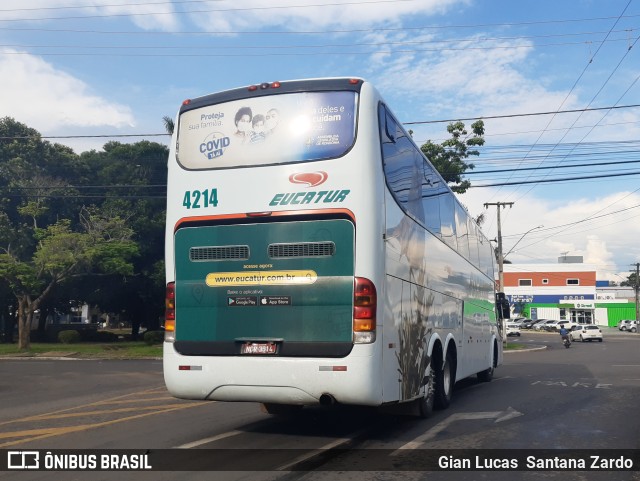 Eucatur - Empresa União Cascavel de Transportes e Turismo 4214 na cidade de Ji-Paraná, Rondônia, Brasil, por Gian Lucas  Santana Zardo. ID da foto: 10671658.