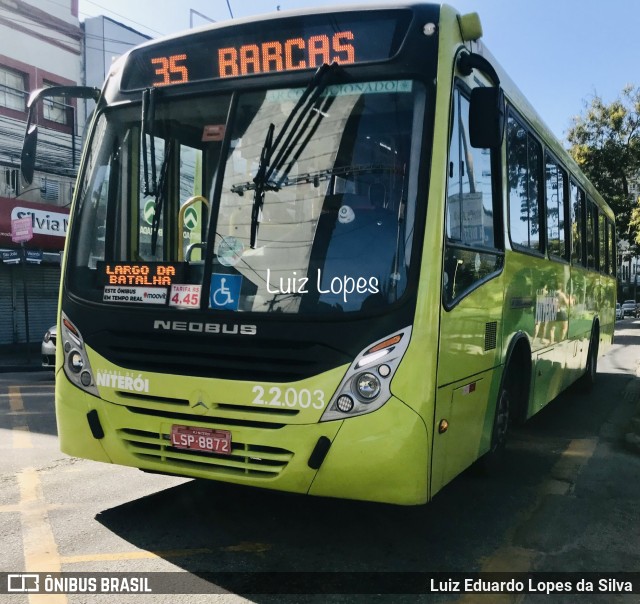 Santo Antônio Transportes Niterói 2.2.003 na cidade de Niterói, Rio de Janeiro, Brasil, por Luiz Eduardo Lopes da Silva. Número da foto: #10671406.