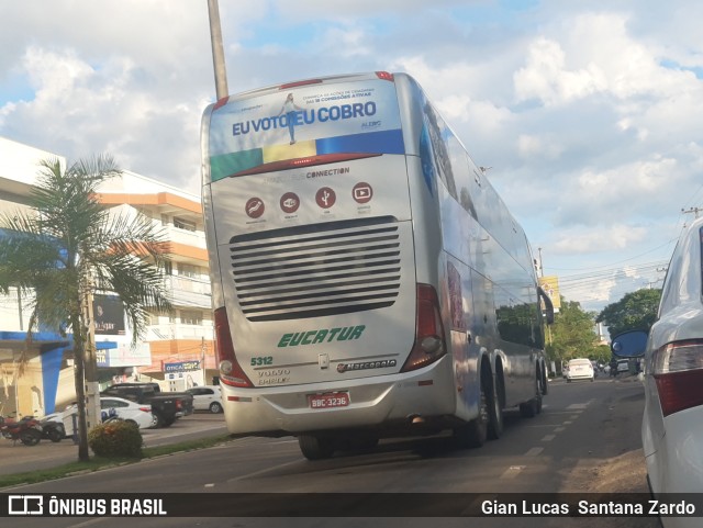 Eucatur - Empresa União Cascavel de Transportes e Turismo 5312 na cidade de Ji-Paraná, Rondônia, Brasil, por Gian Lucas  Santana Zardo. ID da foto: 10669769.