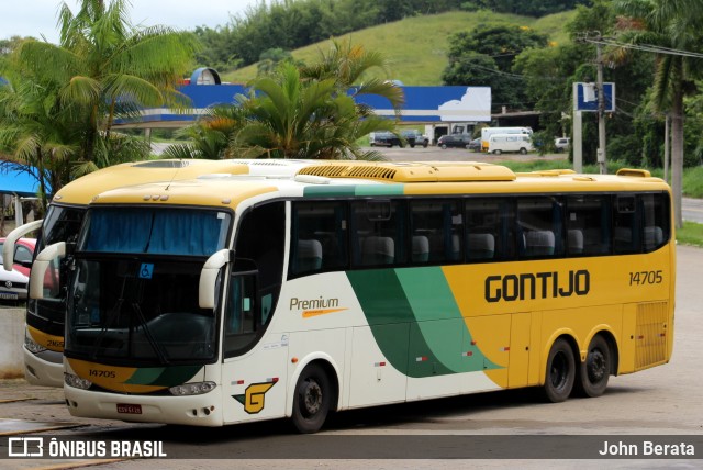 Empresa Gontijo de Transportes 14705 na cidade de Paraíba do Sul, Rio de Janeiro, Brasil, por John Berata. ID da foto: 10674998.