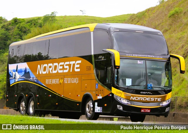 Expresso Nordeste 5506 na cidade de Piraí, Rio de Janeiro, Brasil, por Paulo Henrique Pereira Borges. ID da foto: 10674665.