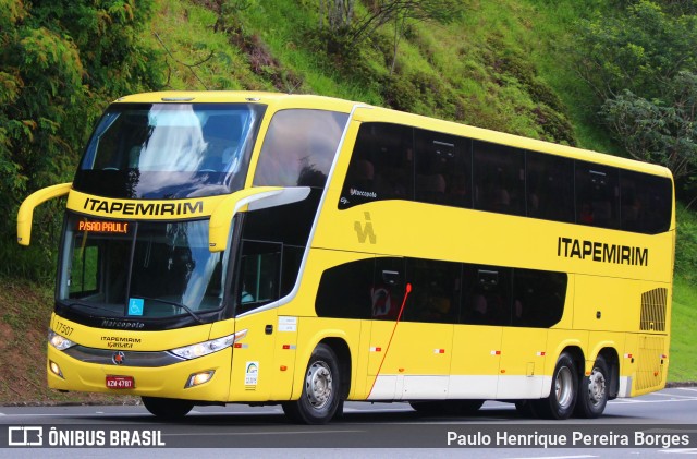 Viação Itapemirim 17507 na cidade de Piraí, Rio de Janeiro, Brasil, por Paulo Henrique Pereira Borges. ID da foto: 10674650.