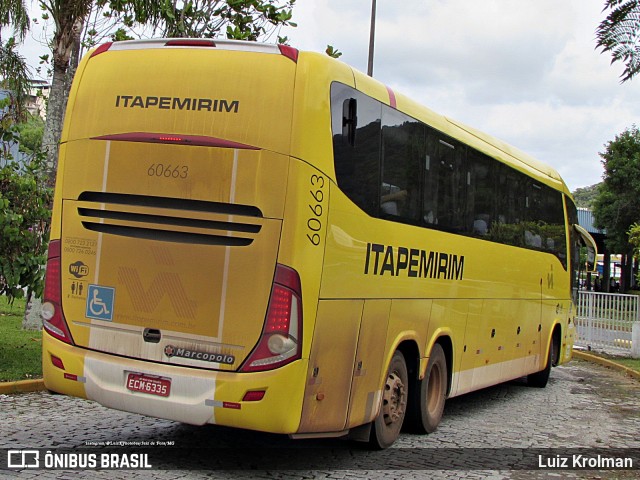 Viação Itapemirim 60663 na cidade de Juiz de Fora, Minas Gerais, Brasil, por Luiz Krolman. Número da foto: #10677444.