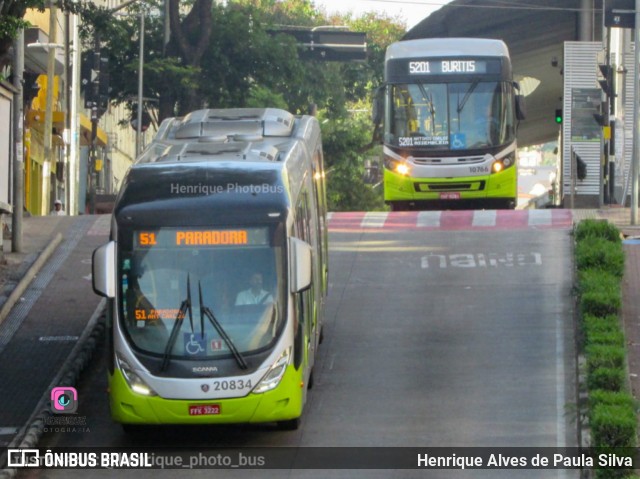Viação Jardins 20834 na cidade de Belo Horizonte, Minas Gerais, Brasil, por Henrique Alves de Paula Silva. Número da foto: #10675750.