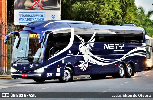 Nety Turismo 3522 na cidade de Aparecida, São Paulo, Brasil, por Lucas Elson de Oliveira. ID da foto: 10677943.