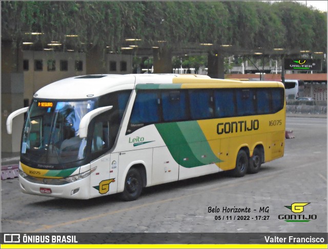 Empresa Gontijo de Transportes 16075 na cidade de Belo Horizonte, Minas Gerais, Brasil, por Valter Francisco. ID da foto: 10680160.