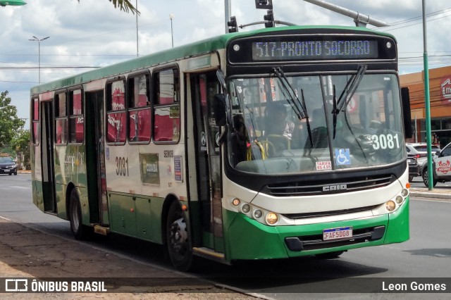 Expresso Caribus Transportes 3081 na cidade de Cuiabá, Mato Grosso, Brasil, por Leon Gomes. ID da foto: 10679278.