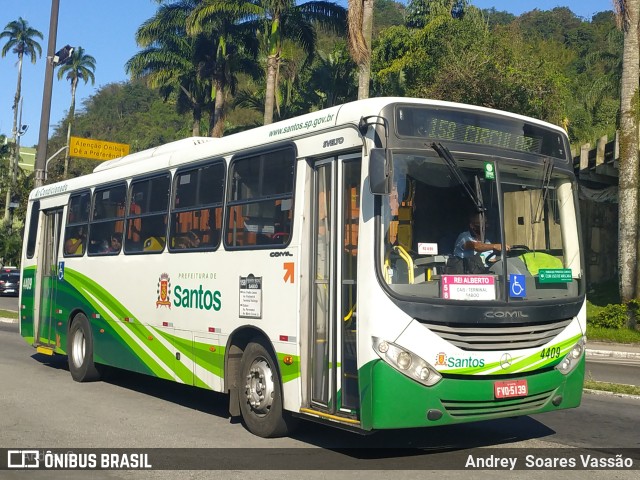 Viação Piracicabana Santos 4409 na cidade de Santos, São Paulo, Brasil, por Andrey  Soares Vassão. Número da foto: #10679717.