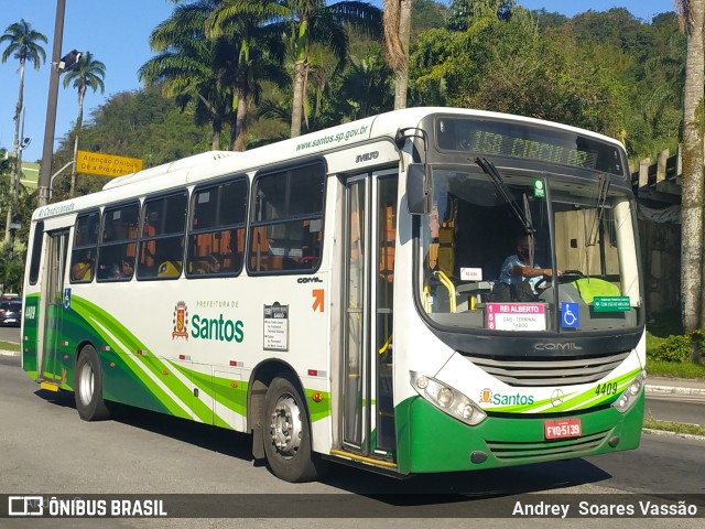 Viação Piracicabana Santos 4409 na cidade de Santos, São Paulo, Brasil, por Andrey  Soares Vassão. ID da foto: 10679717.