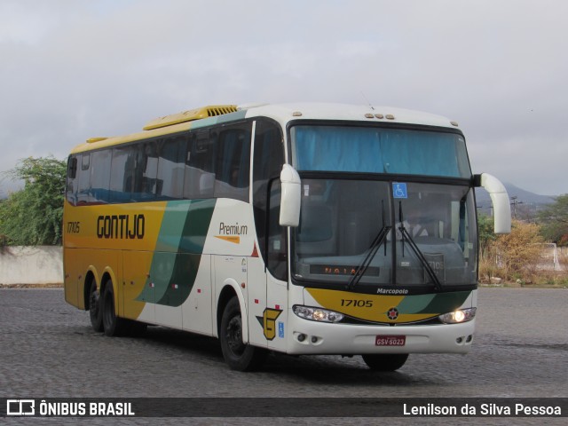 Empresa Gontijo de Transportes 17105 na cidade de Caruaru, Pernambuco, Brasil, por Lenilson da Silva Pessoa. ID da foto: 10622585.