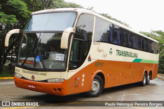 Transbrasiliana Transportes e Turismo 50767 na cidade de São Paulo, São Paulo, Brasil, por Paulo Henrique Pereira Borges. ID da foto: 10622403.