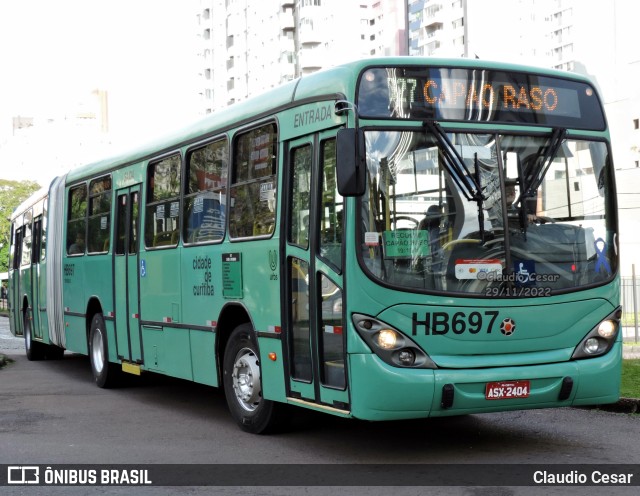Auto Viação Redentor HB697 na cidade de Curitiba, Paraná, Brasil, por Claudio Cesar. ID da foto: 10624407.