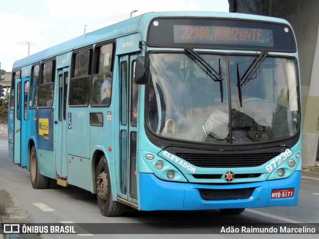 Viação Belo Monte Transportes Coletivos 97238 na cidade de Belo Horizonte, Minas Gerais, Brasil, por Adão Raimundo Marcelino. ID da foto: 10683999.