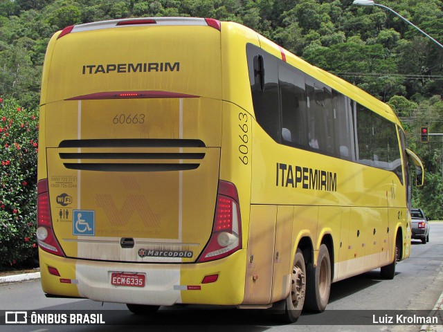 Viação Itapemirim 60663 na cidade de Juiz de Fora, Minas Gerais, Brasil, por Luiz Krolman. Número da foto: #10684122.