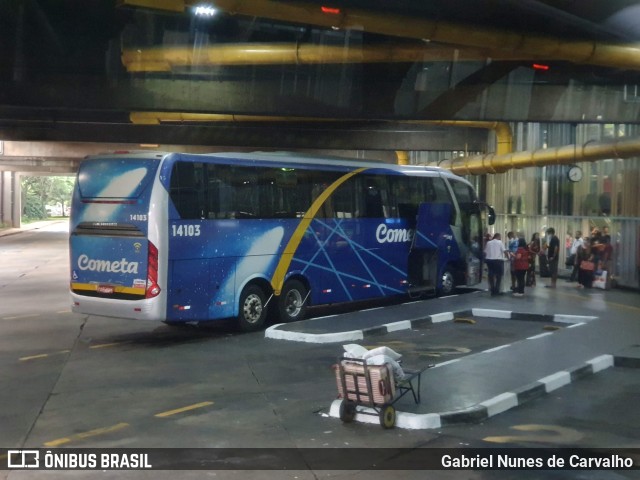 Viação Cometa 14103 na cidade de São Paulo, São Paulo, Brasil, por Gabriel Nunes de Carvalho. ID da foto: 10683721.