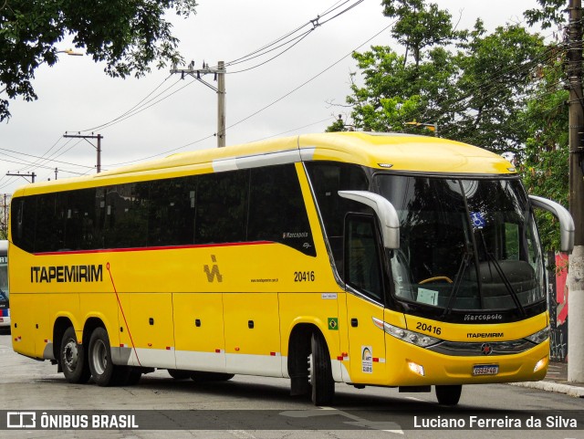 Viação Itapemirim 20416 na cidade de Santo André, São Paulo, Brasil, por Luciano Ferreira da Silva. ID da foto: 10683690.